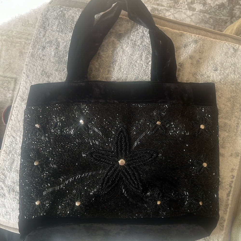 Beaded velvet bag